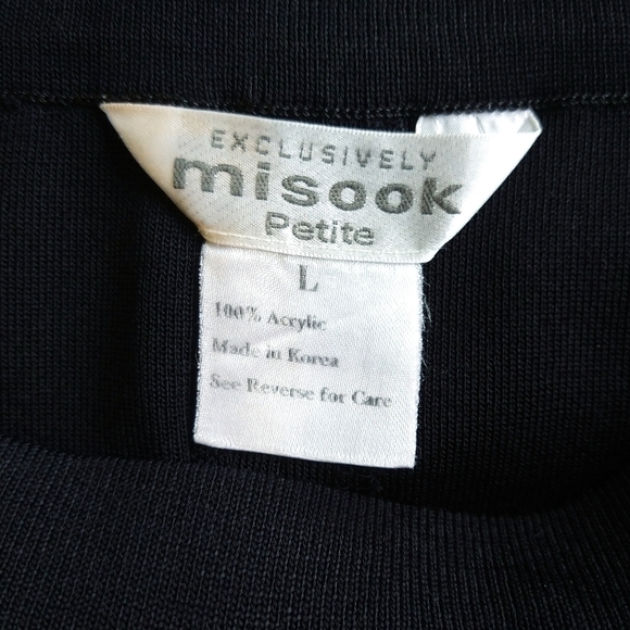 Exclusively Misook Black High Rise Knit Pull On Pants Straight Leg Classic - Picture 7 of 9